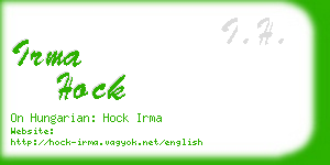 irma hock business card